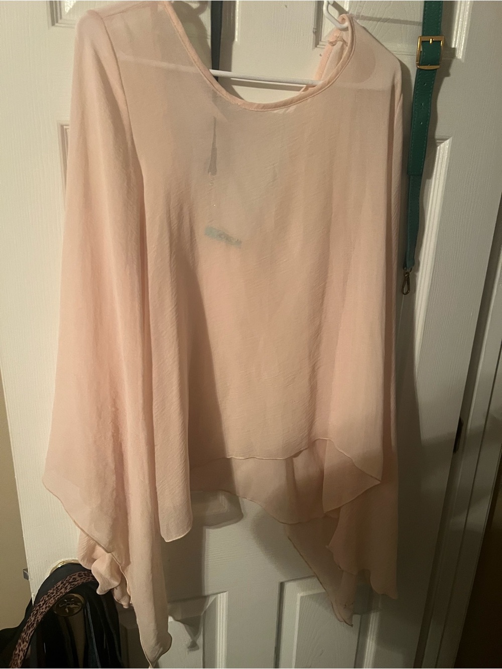 Light Cream/Peach Sheer Layered Women's Top